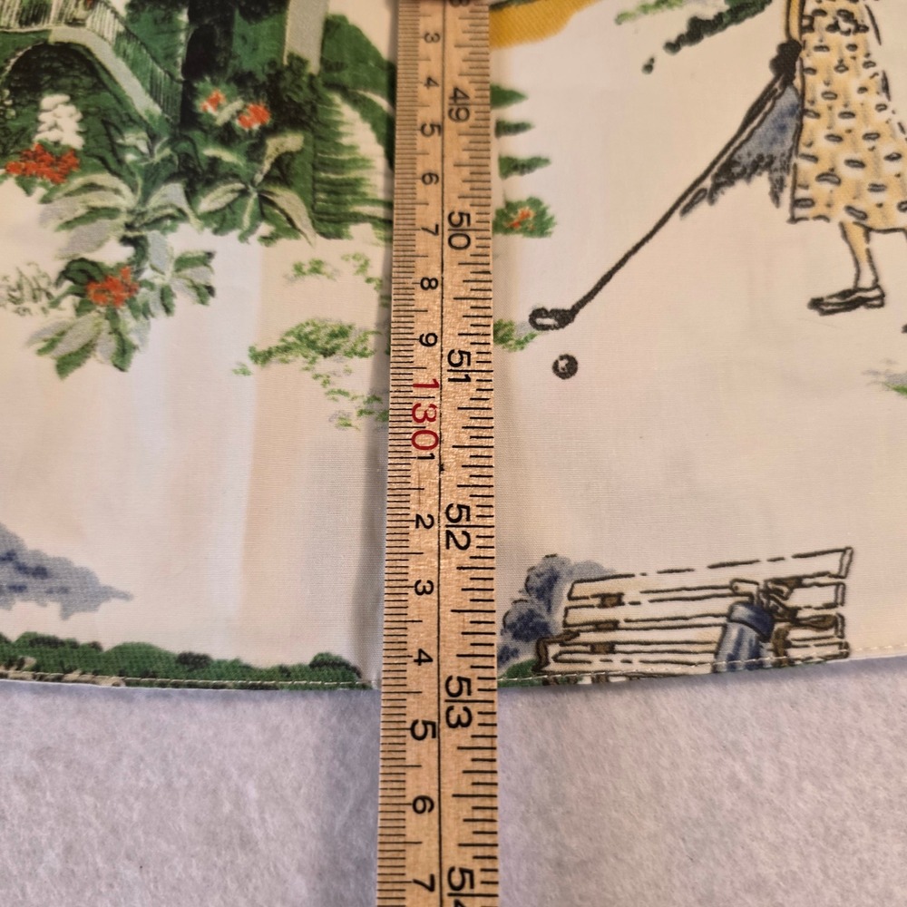 Katie Kime Masters Golf Toile Cotton Shirt Dress White Green Maxi NWT Medium - Picture 7 of 12